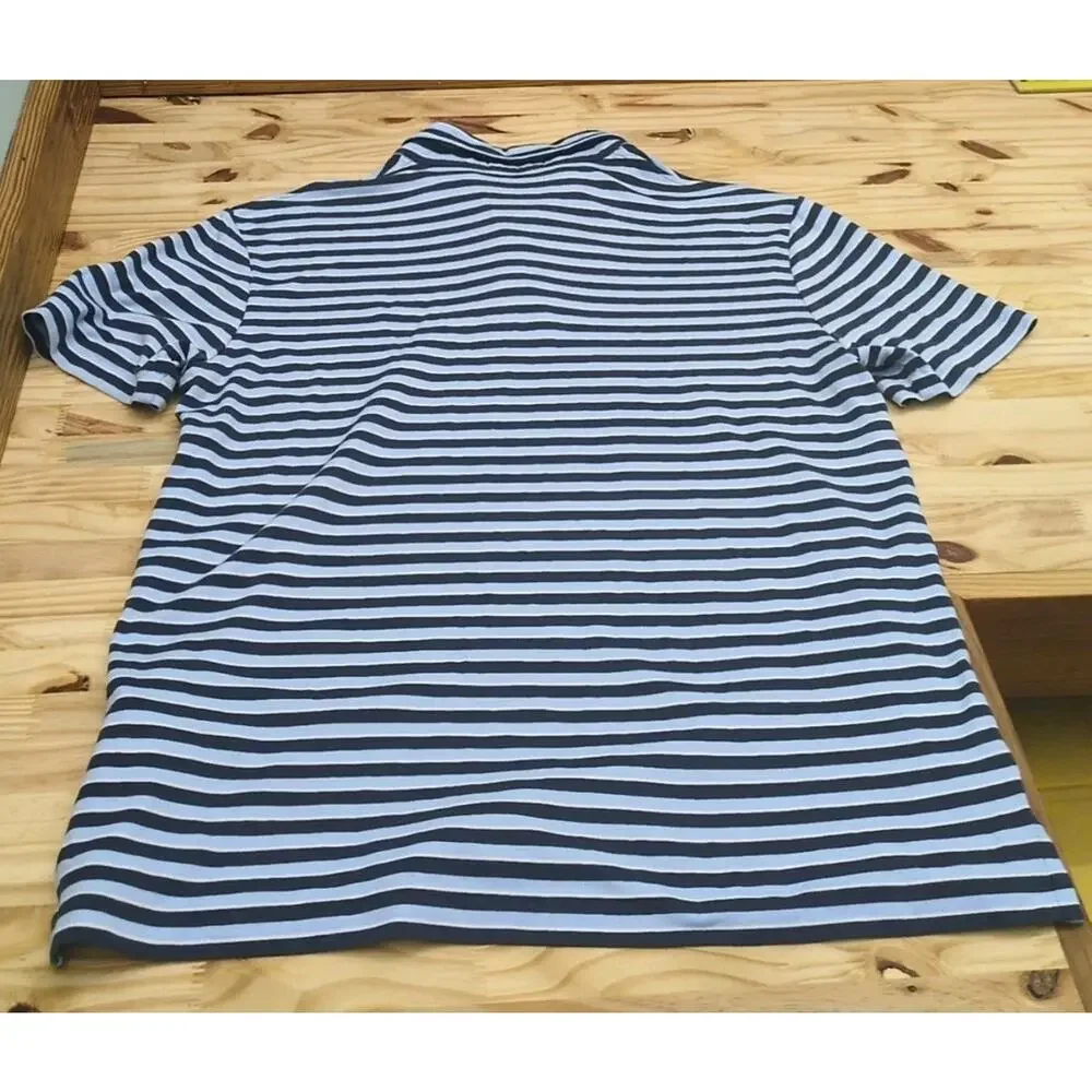 Polo Ralph Lauren Polo Shirt Mens M Blue/white Striped 100% cotton